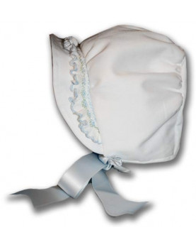 Smocked baby bonnet for christening