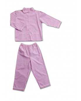 Girl pajamas checked cotton