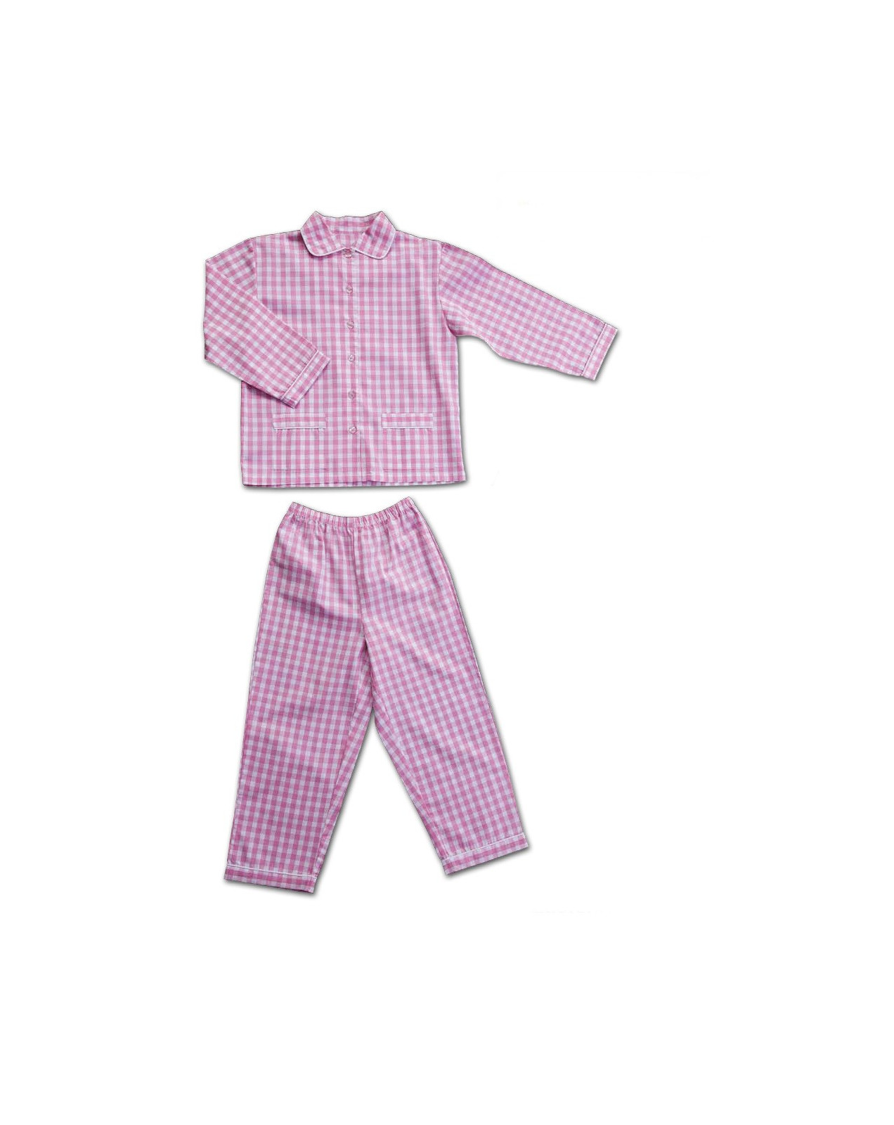 Girl pajamas checked cotton