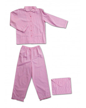 Girl pajamas checked cotton