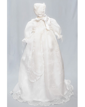 Biancospino embroidered christening gown 