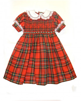 Rebecca girl plaid smocked dress