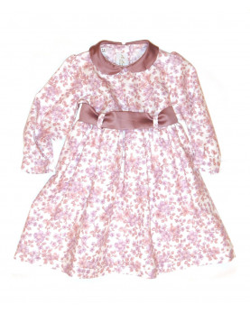Abito fiori bambina flanella cotone 