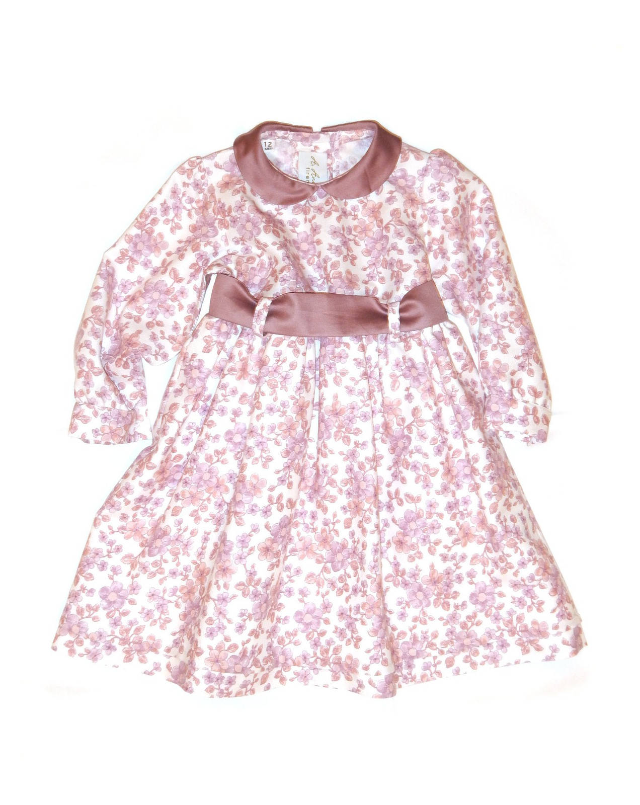 Abito fiori bambina flanella cotone 