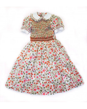 Girl dress in cotton flowers Liberty "Fior di Vetro"