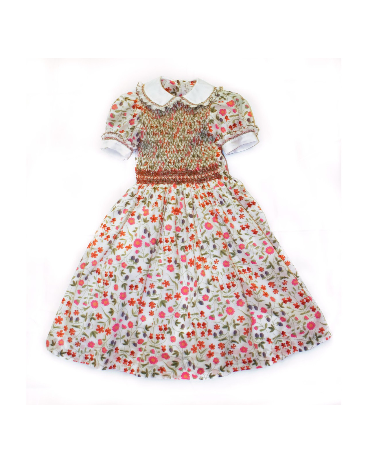 Girl dress in cotton flowers Liberty "Fior di Vetro"