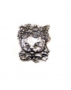 Silver brooch "Yuko Cat"