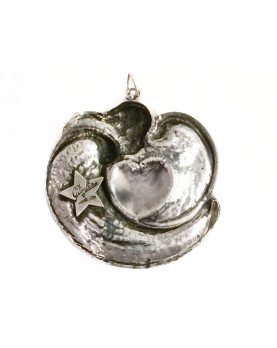 Silver cradle medallion "Heart"