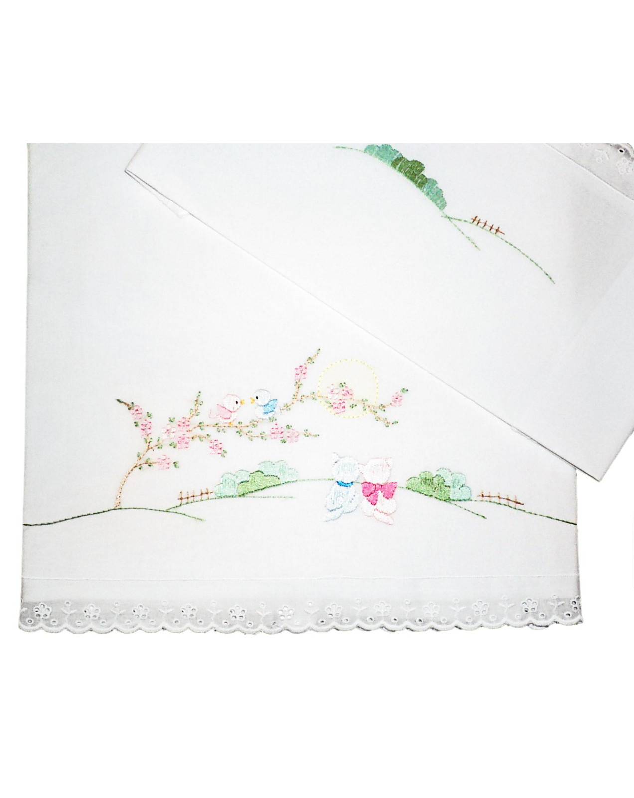 Baby crib and bed ,Sheet and blanket Sunrise hand embroideries