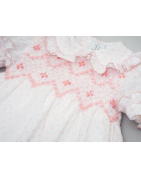 Baby girl cotton plumetis smocked dress, Frida