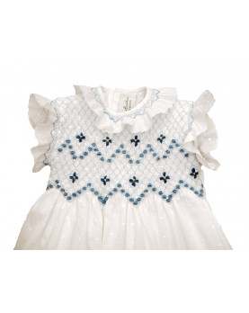 Baby girl smocked plumetis dress Frida