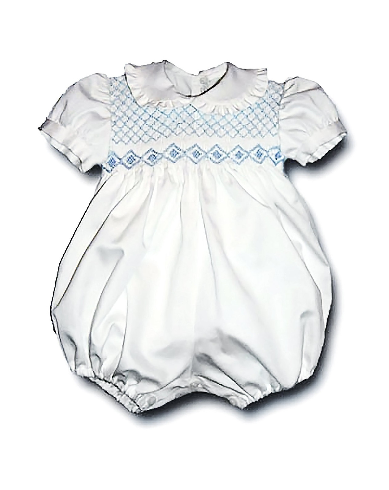 Baby smocked romper Zafferano