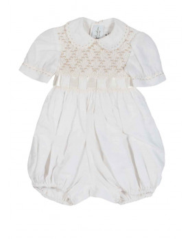 Claudio christening smocked romper