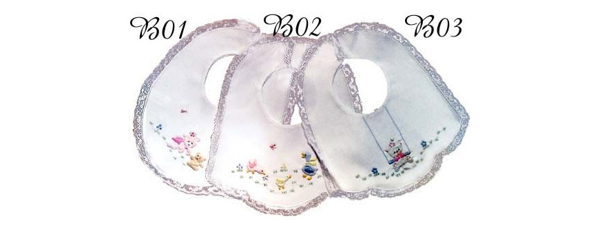 Hand made embroidered baby bibs