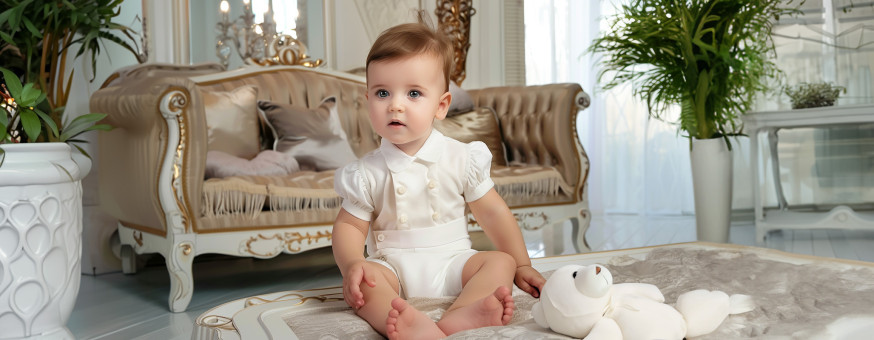 Christening jumpsuits and rompers for boys and girls